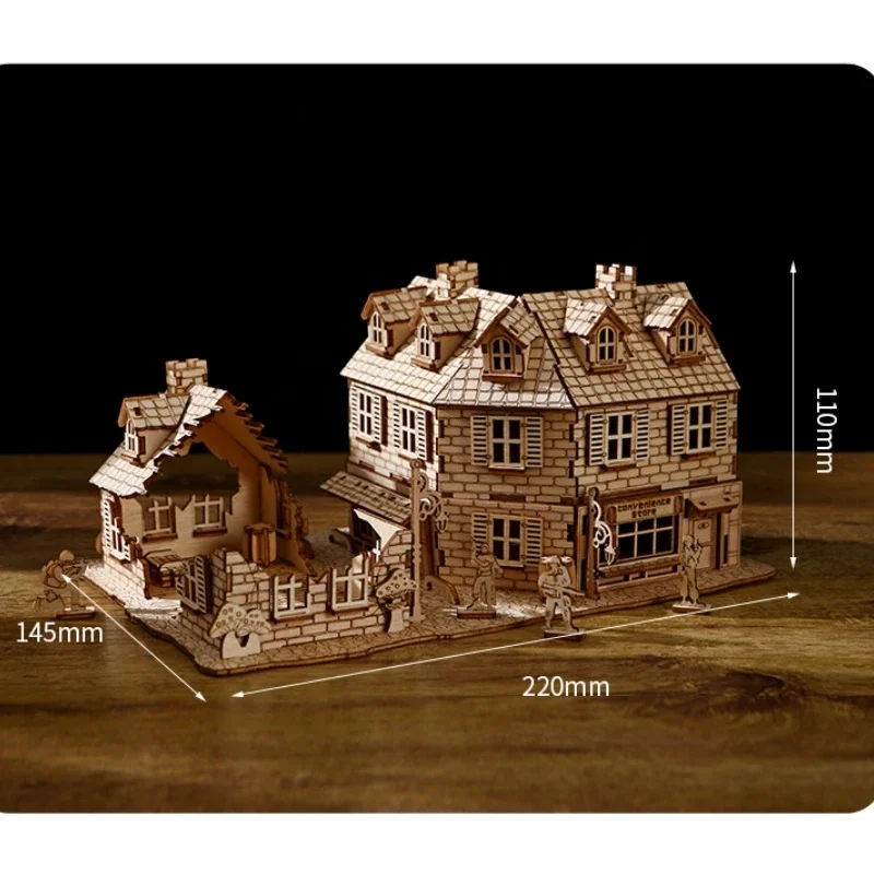 3d Wooden Puzzle 1942 War House Simulation Model Models Kit DIY Toy Model Building Kits