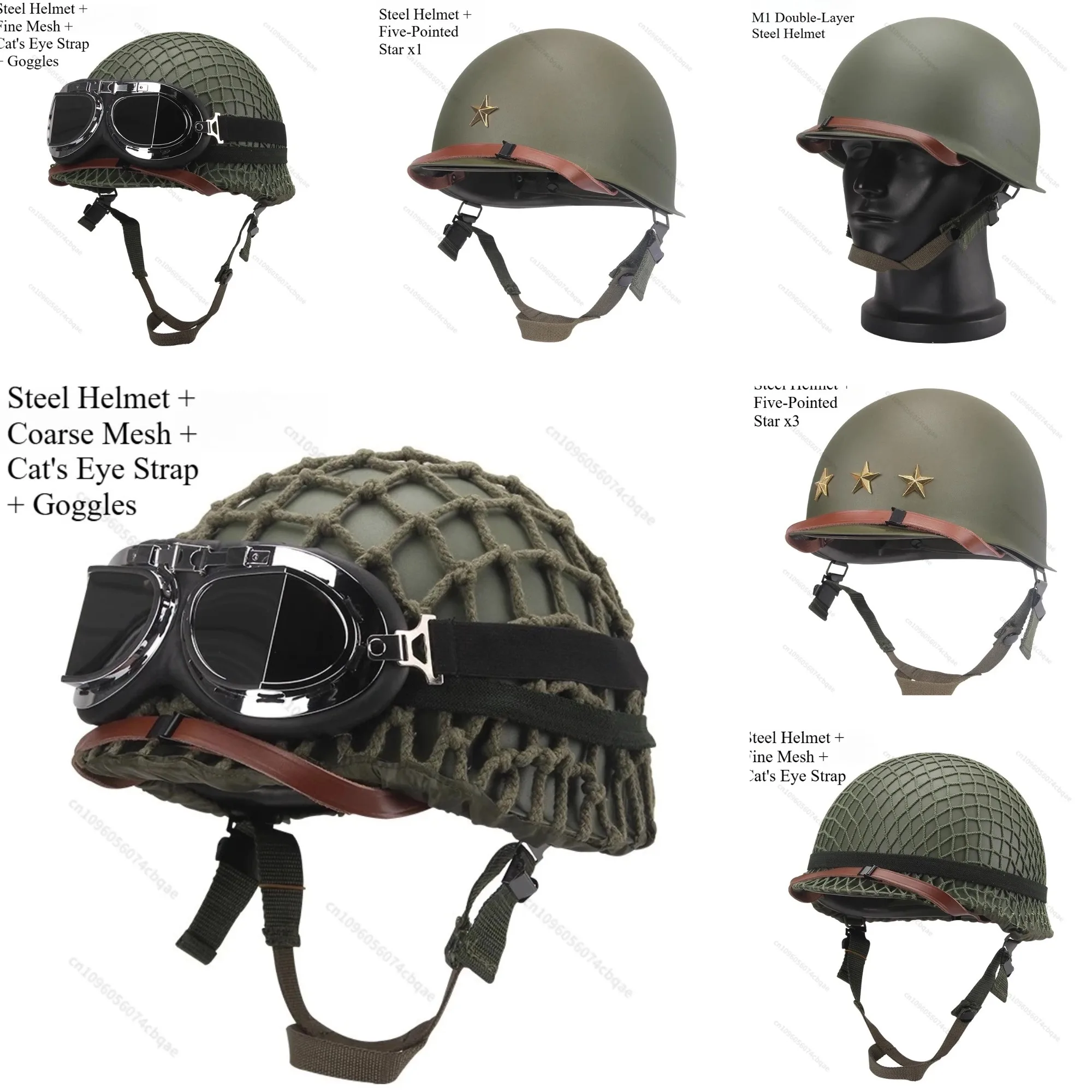 WWII US M1 Steel Helmet Replica Tactical Riot Control Cosplay Field Gear Military Enthusiast Collectible