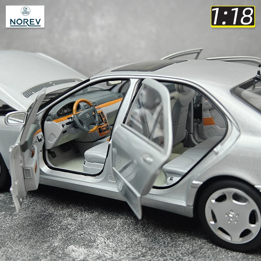 NOREV 1/18 FOR Benz S55 AMG W220 Butterfly Run 2000 vintage car model static display holiday gift collection