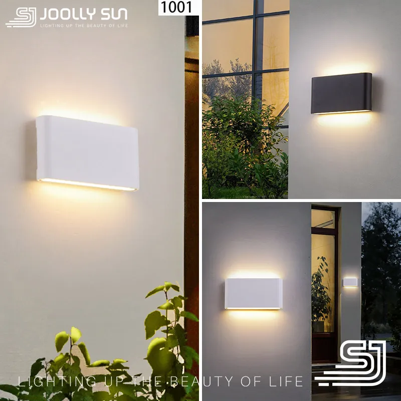 JoollySun Wall Light Outdoor Lamp Home Decor Lighting for Balcony Garden LED Waterproof Aluminium Modern Wall Mounted Sconces