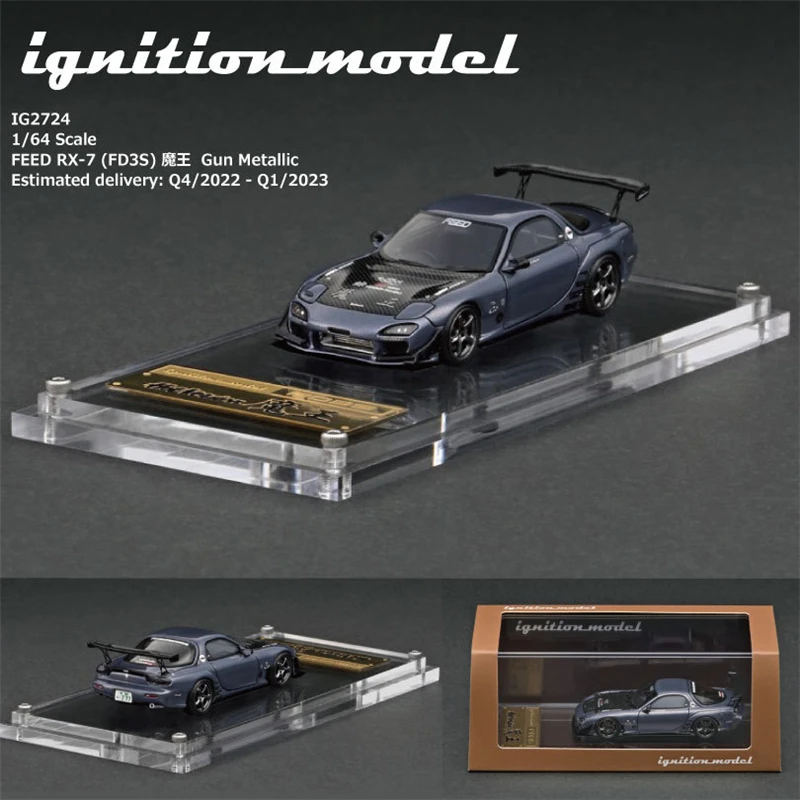 IG 1:64 Mazda RX7 FD3S FEED Gun Metallic Resin Model Car