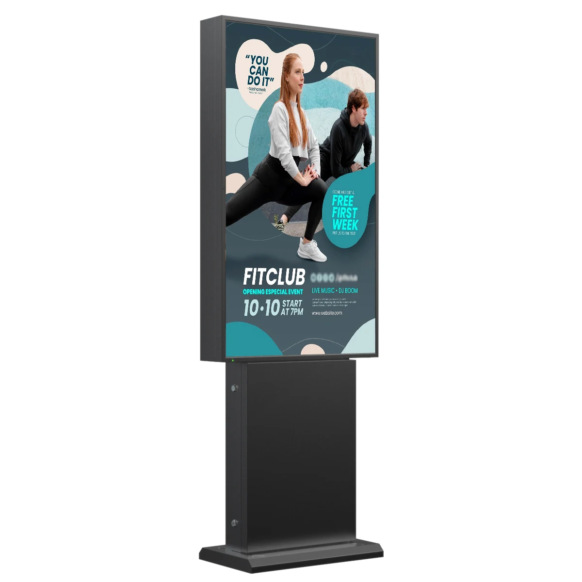 Outdoor Advertising Floor Standing LCD Digital Poster Touch Screen Kiosk IP67 Waterproof High Brightness 3000cd Graphics Support