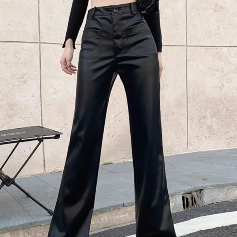 Women\'s Pants Wide Leg Spring Autumn High Waist Female Trousers One Size Comfortable Stretch Xxl Classic Aesthetic Slacks 90s G