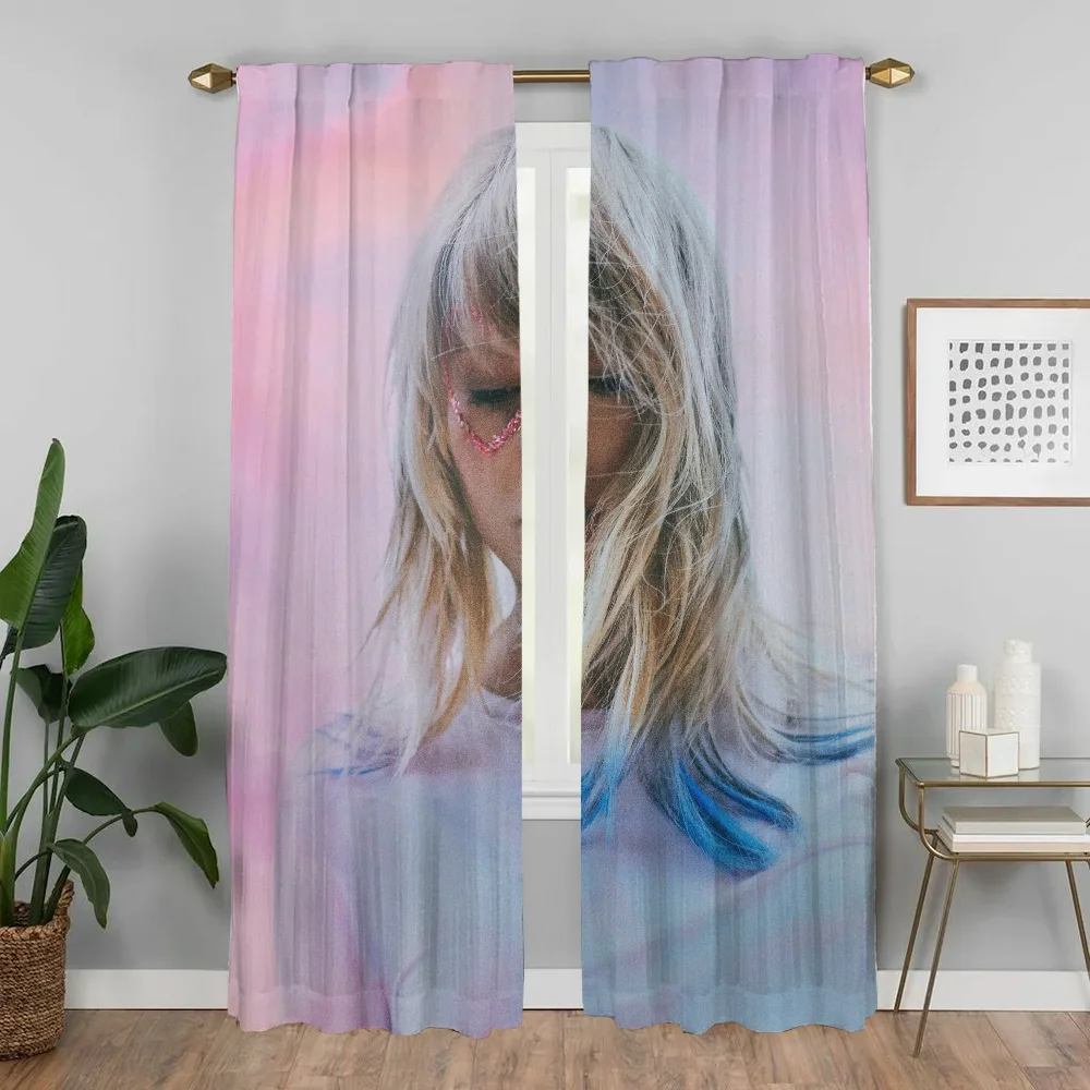 T-Taylor SwiftS Blackout Curtain for Room 2 Panel Elegant Room Curtains Tulle for Bedroom Halloween Decoration Shades Partition