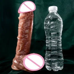 Soft Huge Dildo Brown Big Long Cock Double Silicone Vaginal Masturbators Giant Penis G Spot Stimulation Sex Toys For Women Men