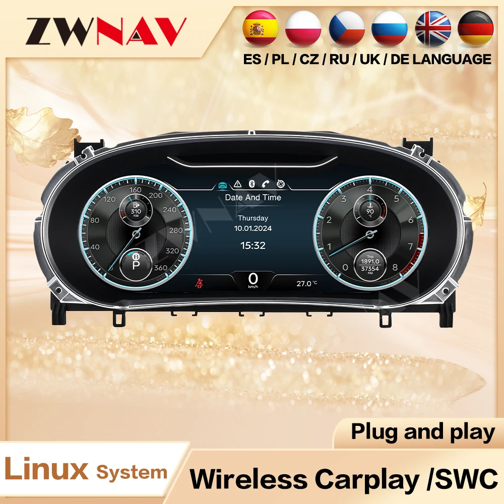 

For Bentley Flying Spur Continental GT 2012-2017 Car Navihua Upgrade LCD Dashboard Linux System Auto Speedometer Auto Instrument