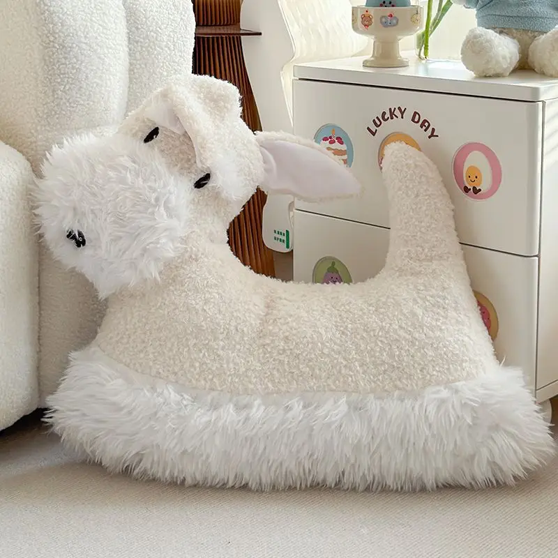 Perfect Soft Cozy Ugly Dog Shaped Backrest Lumbar Cushion for Bed Sofa Sleeping Support Pillow with Core
