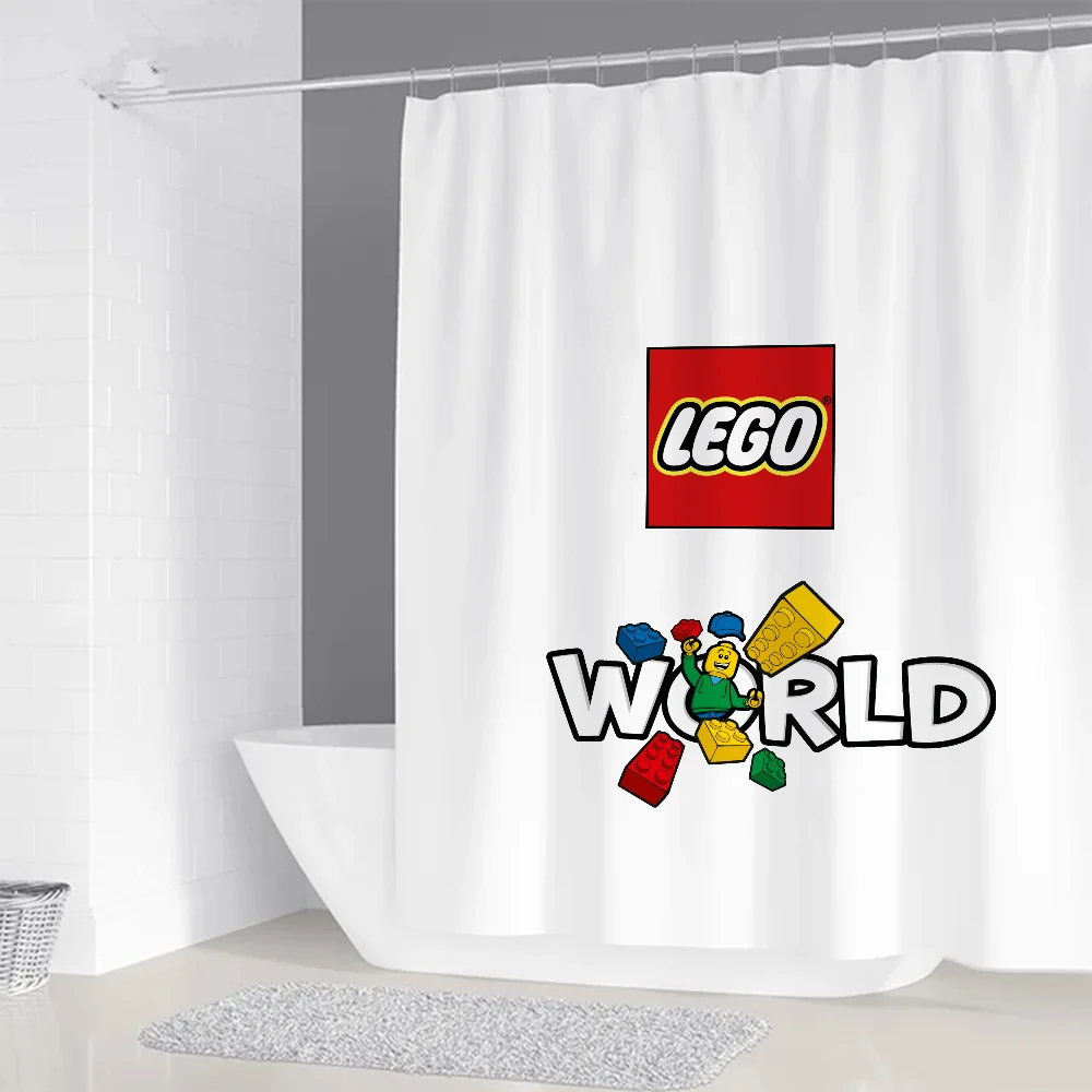 LEGOs Shower Curtains in the Bathroom Curtain Accessories Bath Bedrooms Waterproof Home Fabric Shade Opaque Products Household