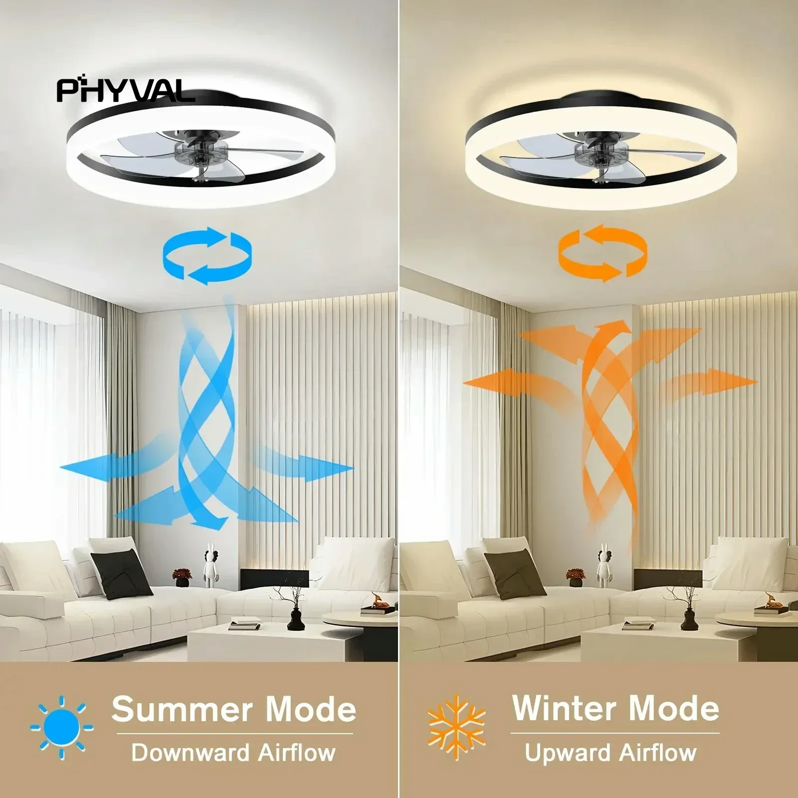 Nordic Ceiling Fan Light Intelligent Remote Control 5 Blade Function Fan Ceiling Light For Bedroom Lobby Apartment Dining Room