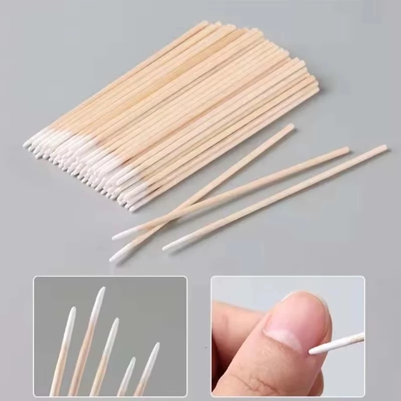 

100-600 шт. Деревянные палочки для чистки ногтей, ватные тампоны, аппликаторы для маникюра, корректор для удаления лака, инструмент для нейл-арта