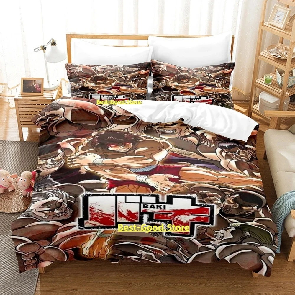 2024 Baki Hanma Bedding Set Single Twin Full Queen King Size Bed Set Adult Kid Bedroom Duvetcover Sets 3D Anime Bed Sheet Set