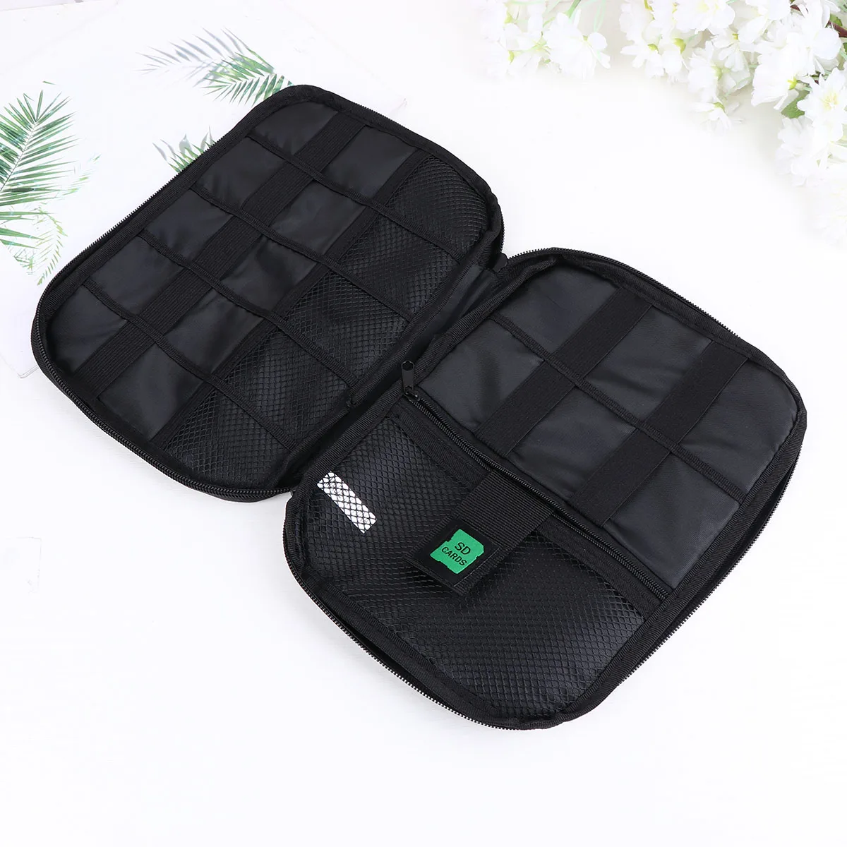 

1pc Data Cable Organizer Bag Earphone Storage Pouch Holder Travel Accessories For Business Trip Vacation Home Use Black
