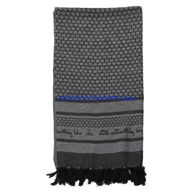 E21F Adult Middle Eastern Kerchief Jacquard Scarf Outdoor Enthusiasts Kerchief