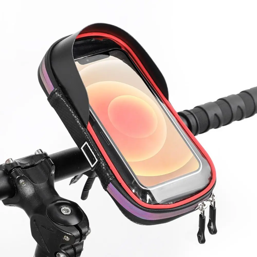 

Waterproof Bike Phone Support Bag Adjustable Front Frame Mount Bicycle Handlebar Phone Holder 360° Rotation Easy Installation