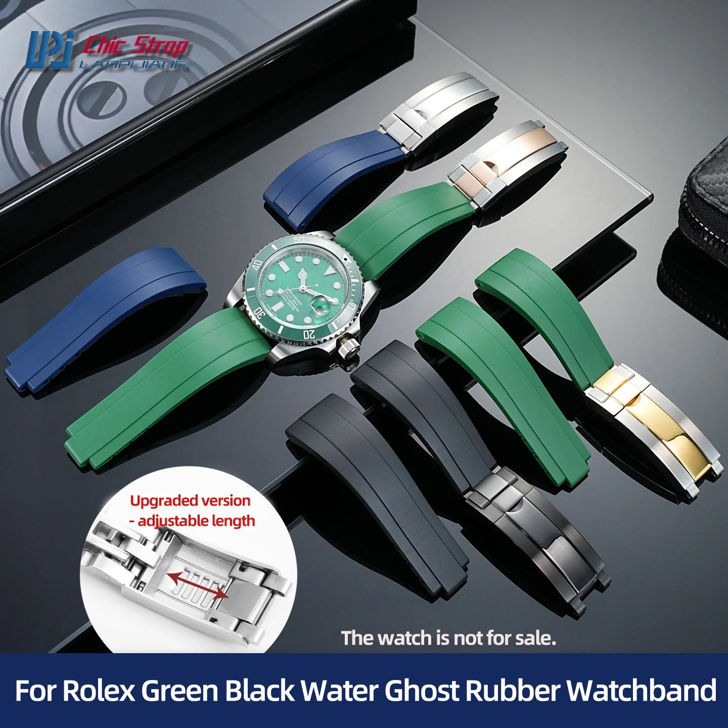 

Водонепроницаемый резиновый ремешок для часов Rolex Green Black Water Ghost Yacht-Master Daytona, силиконовый ремешок для часов с раскладывающейся застежкой, 20 мм, мужской