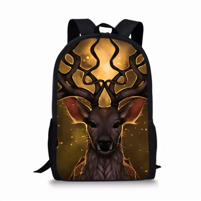 Mochila con estampado de ciervo mágico para estudiantes, Bolsa Escolar para ordenador portátil, mochila de almacenamiento diario para adolescentes, mochila de viaje para hombre y mujer