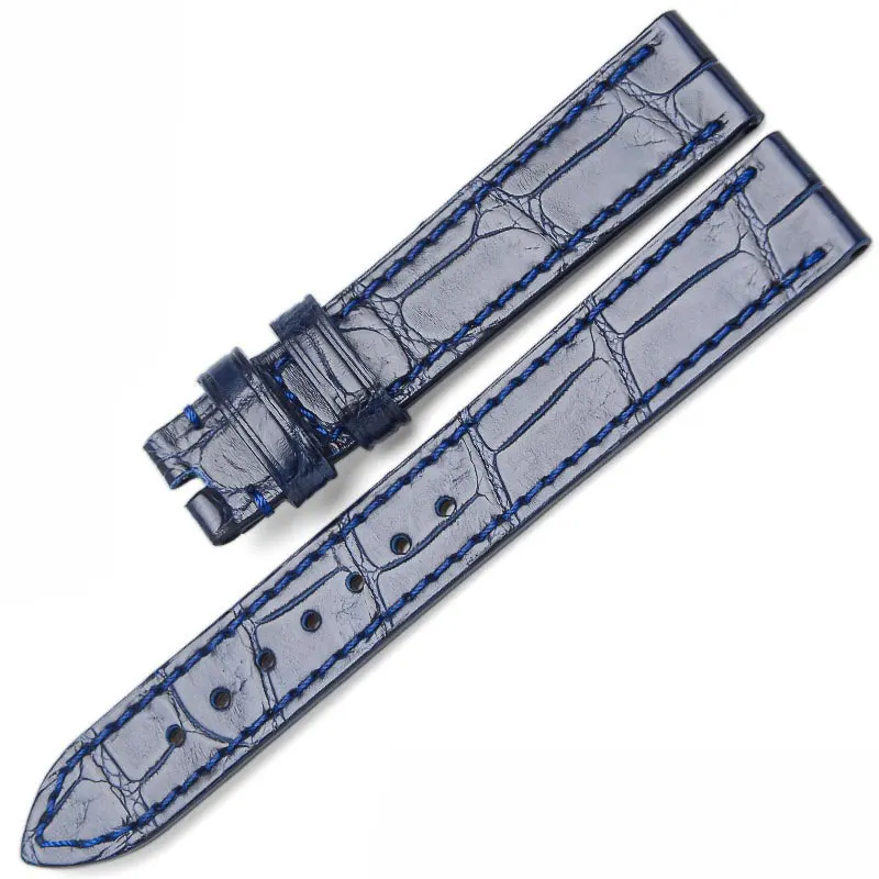 Custom Bamboo Patterned Crocodile Skin Watchbands 15MM 18MM Flat Interface Strap Waterproof Calfskin Lining For HAPPY DIAMONDS