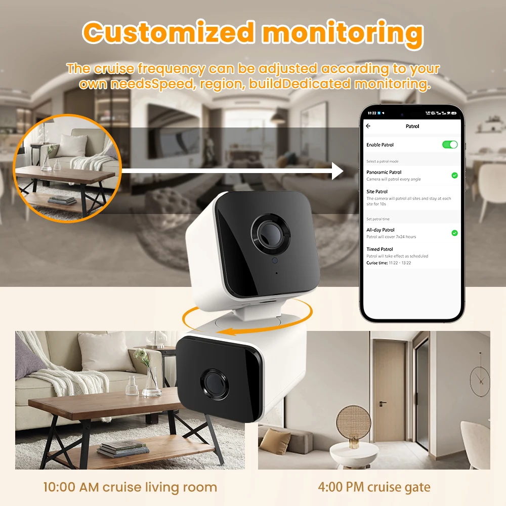 Avatto-Tuya WiFi Câmera Inteligente Interior, Lente Dupla, Detecção Humana, Rastreamento Automático, Câmera de Vigilância, Suporte Alexa, Google Home, Alice