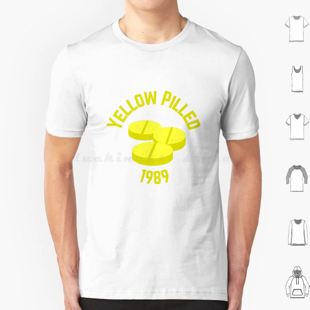 Yellow Pilled ( Acid House ) 1989 T Shirt 6xl Cotton Cool Tee Yellow Pilled Red Pilled Yellow Pill Acid House Rave Old School
