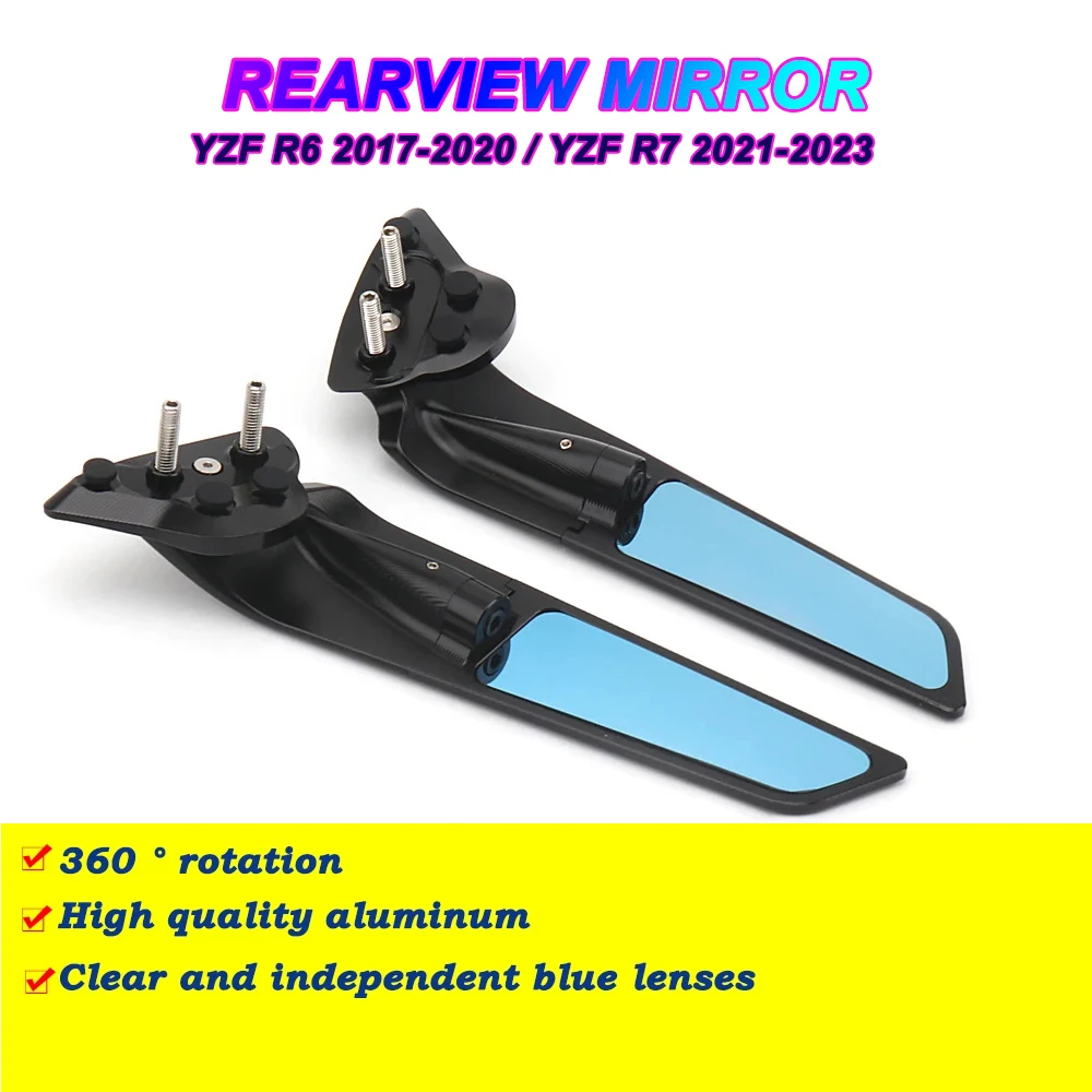 Motorcycle Mirror Wind Wing Adjustable Rotating Rearview Mirror New For Yamaha YZF R7 2021 2022 2023 Yzf R6 2017 2018 2019 2020