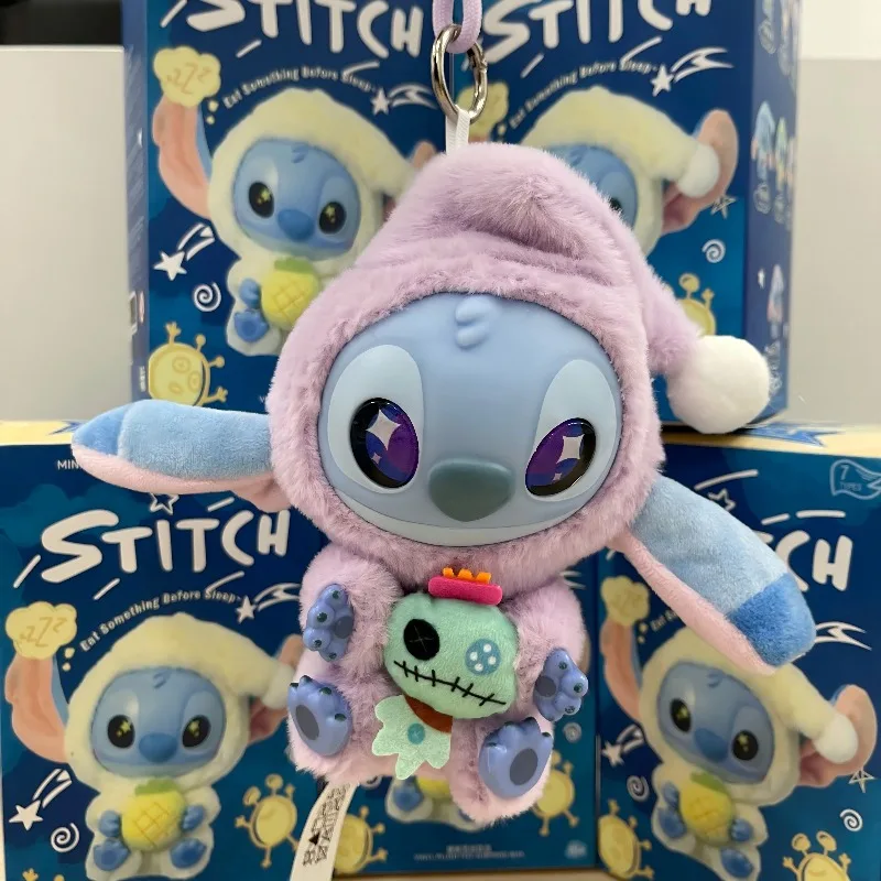 DISNEY New Stitch Eat someting Before Sleep Vinyl Blind Box Cute Plush Pendant Dolls Desktop Ornament Mystery Toy Collector Gift
