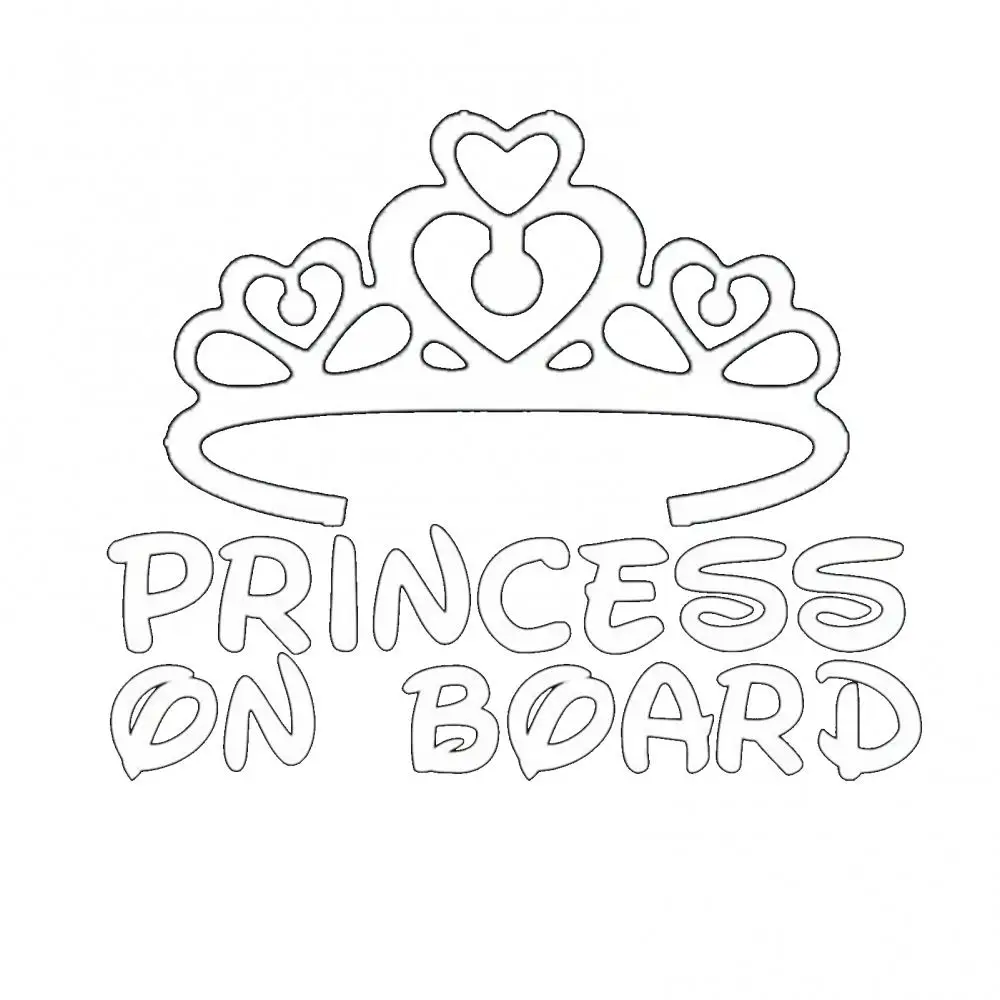 New Lovely Princess on Board Baby Child Window Bumper Crown Car Sign Decal Sticker