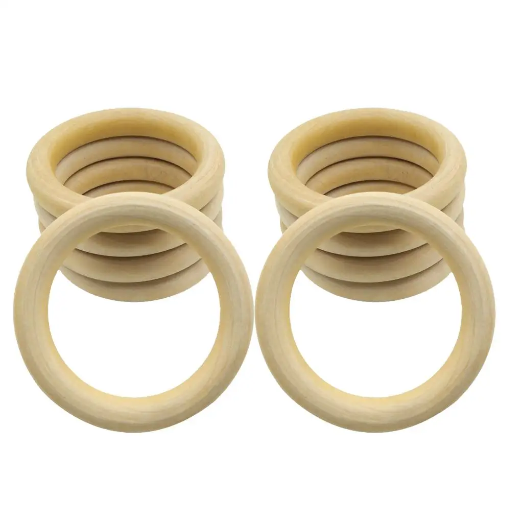Wooden Rings for Crafting Natural Wood Beads Jewelry Connectors for Handmade DIY Beaded Ornaments and Bracelets