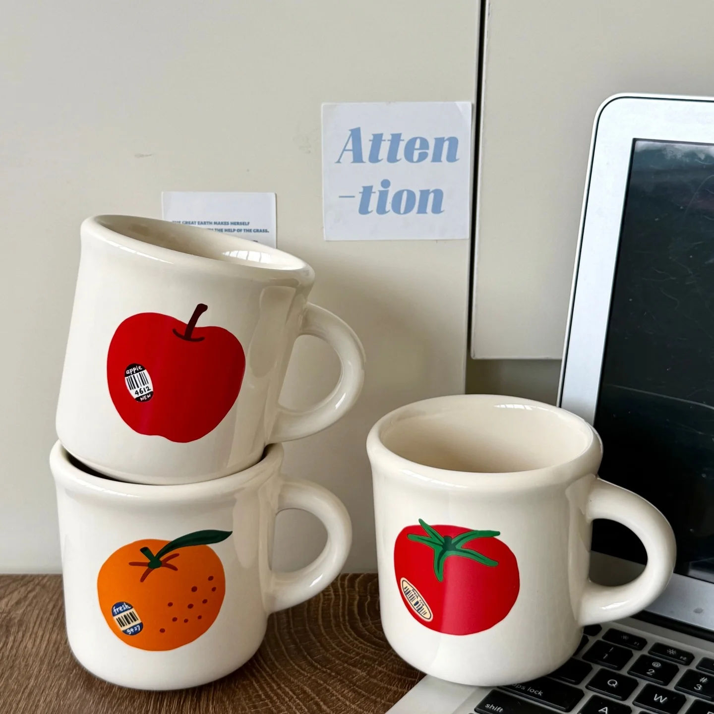 

Cute Tomato Ceramic Coffee Mugs Vintage Water Cup Aesthetic for Home Office Korean Creative Pretty Tea Mug Gift For Women Mom