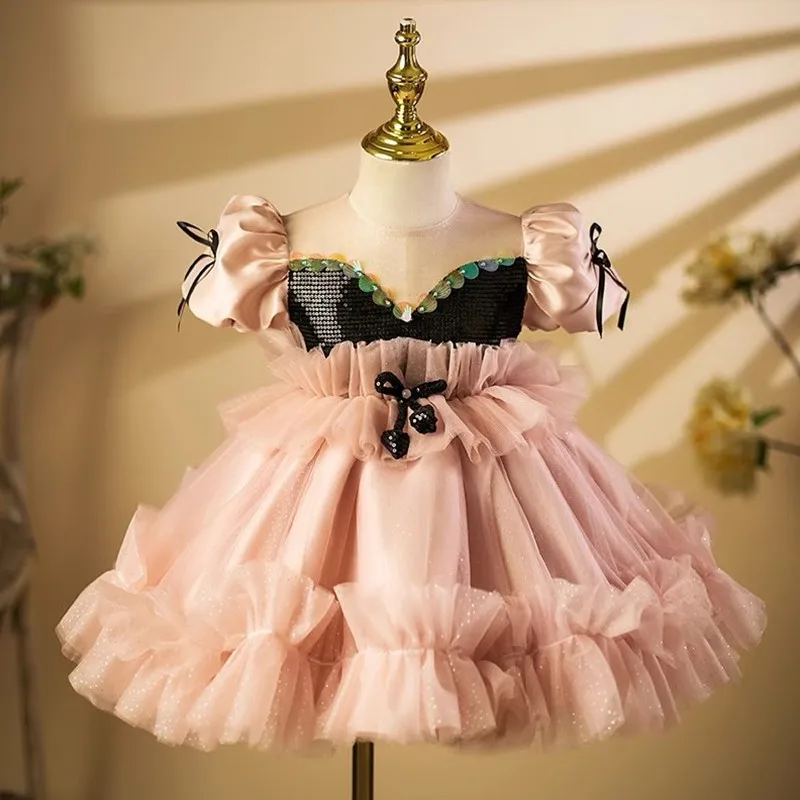 

Flower Girl Dress Wedding Princess Costume Host Piano Performance Birthday Party Dresses For Girls A4467 Bridesmaid Dresses