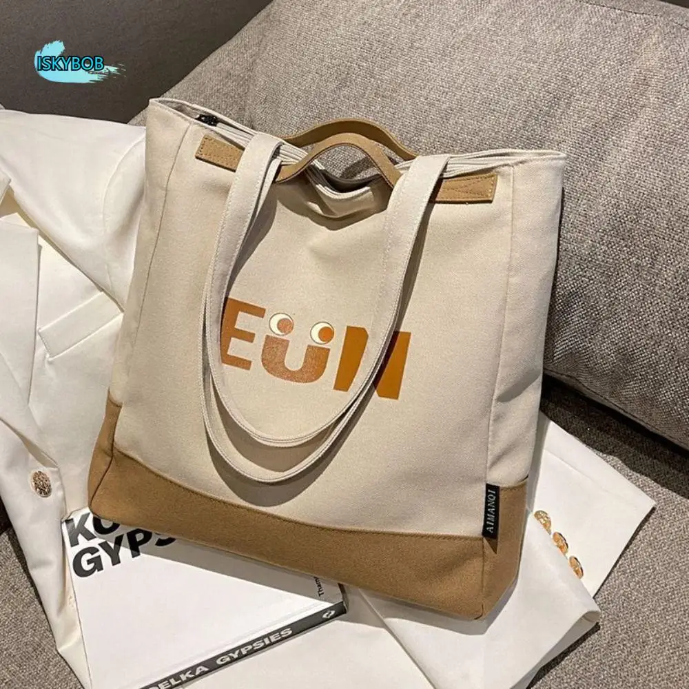 

Cool Large-capacity Canvas Tote Bag Cross-body Versatile Messenger Bag Casual Korean Version School Bag Shopping