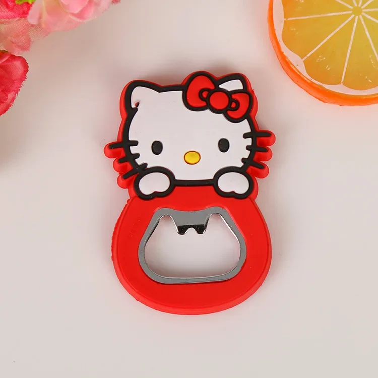 Hello Kitty Bottle Opener Sanrio My Melody Anime Cute Cartoon Pink Girly Heart Silicone Beer Bottle Stitch Wine Opener Kitchen