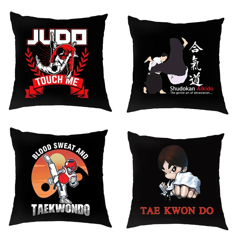 Cool Martial Art Judo / Taekwondo / Karate / Aikido Cushion Cover Pillowcase Sofa Bedroom Office Car Throw Pillow Case Covers