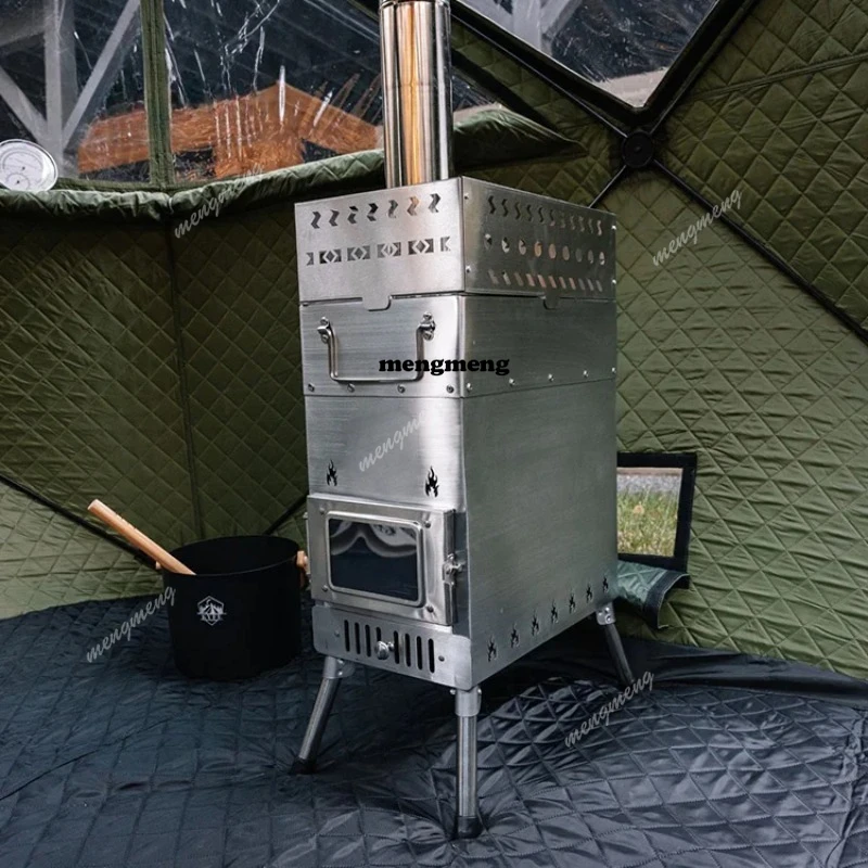 

Portable Fireplace Wood Stove Cast Iron for Home Sauna Tent Body Spa/Cooking/Heating/Camping