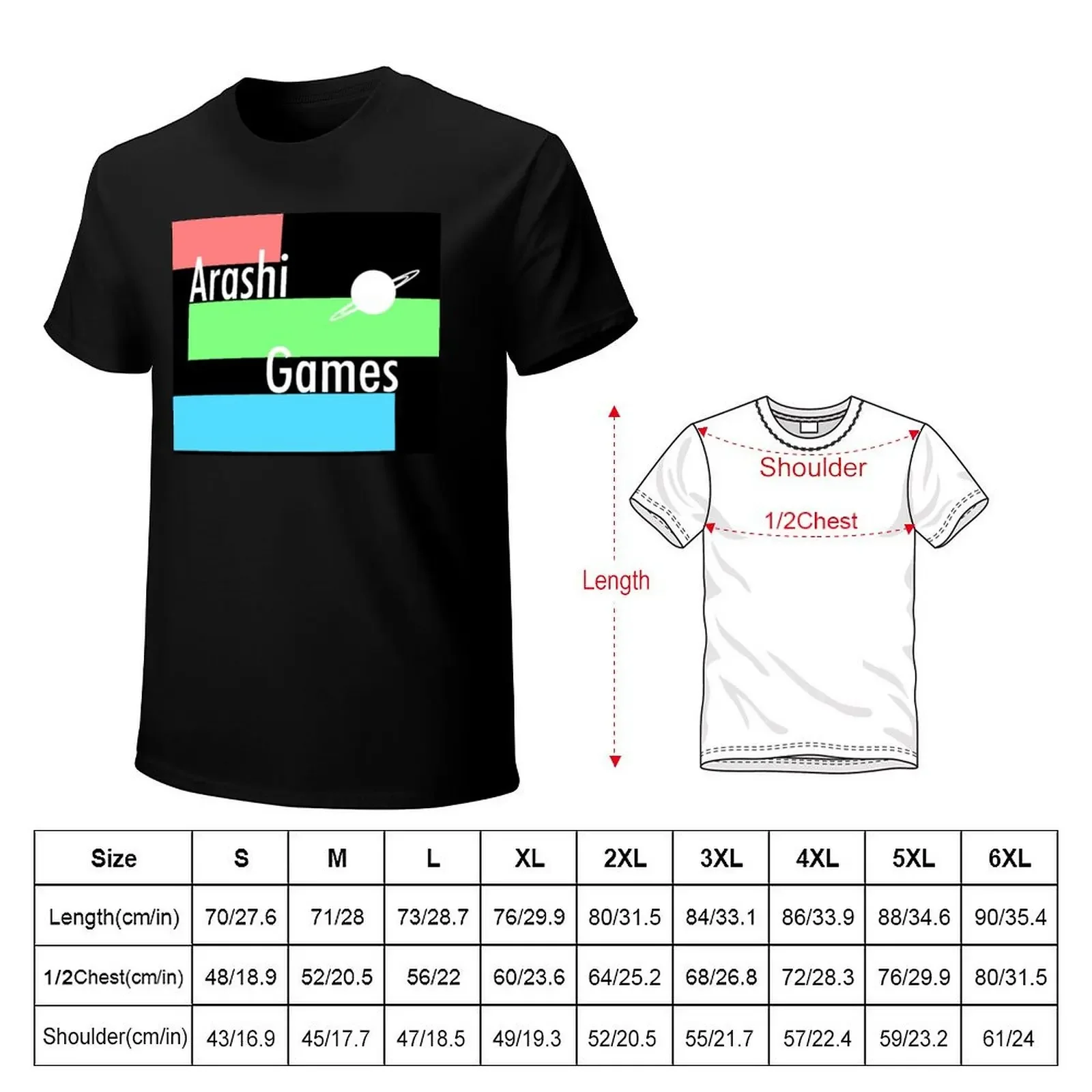 Arashi Games Striped Color Block T-Shirt new edition anime clothes vintage t shirts for men graphic