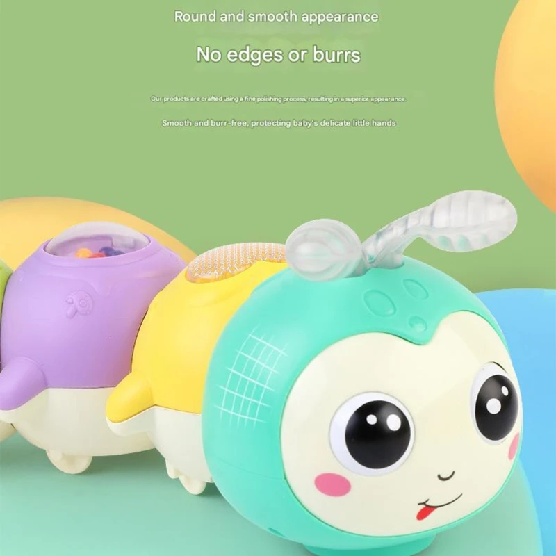 ของเล่นตัวหนอนคลานแบบโต้ตอบพร้อมเอฟเฟกต์เสียงหลายประสาทสัมผัสสำหรับพัฒนาการทางประสาทสัมผัสทางการได้ยินของเด็กวัยหัดเดิน A2UB