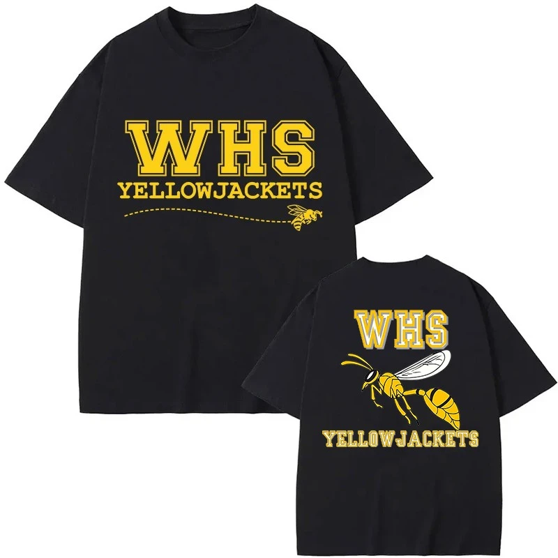 

WHS yellowjackets Новые футболки Красочные эстетические хлопковые футболки с принтом Унисекс Повседневные уличные летние футболки Y2k Уличная одежда в стиле панк