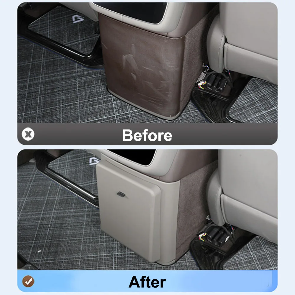 Refrigerator Anti Kick Trash Can For Denza N8L 2025 2026 Car Modification Accessories Hidden Garbage Bin Built-in LED Light