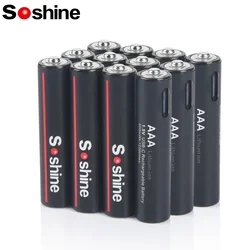 Soshine AAA USB 600mWh Lithium Batteries 1.5V 600mWh Rechargeable Battery 1200 Times Cycle for Remote Control Wireless Mouse Toy