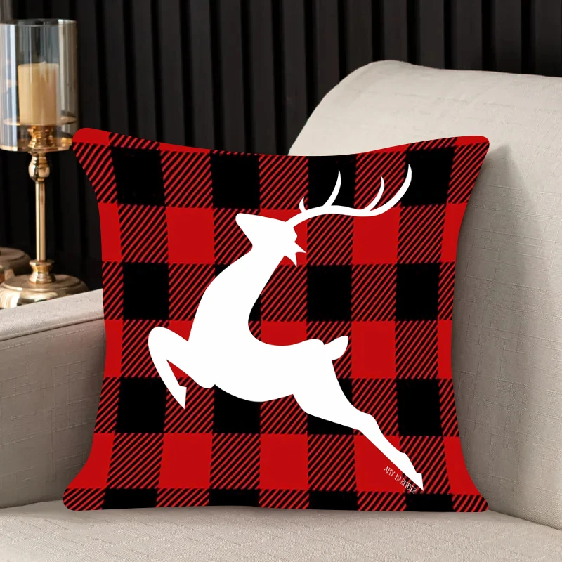 Pillow case Red Christmas Double-sided Printed Sofa 30x30 50x50 Headrest Backrest Chair Cushion Cover Fashion Custom Gift