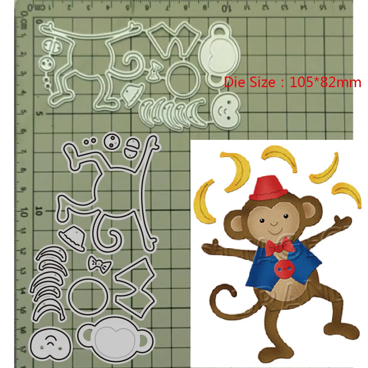Troqueles de corte de Metal para manualidades, troqueles de troquelado con diseño de mono de circo, manualidades de papel para álbum de recortes, molde de cuchilla, plantillas para perforar, novedad de 2023