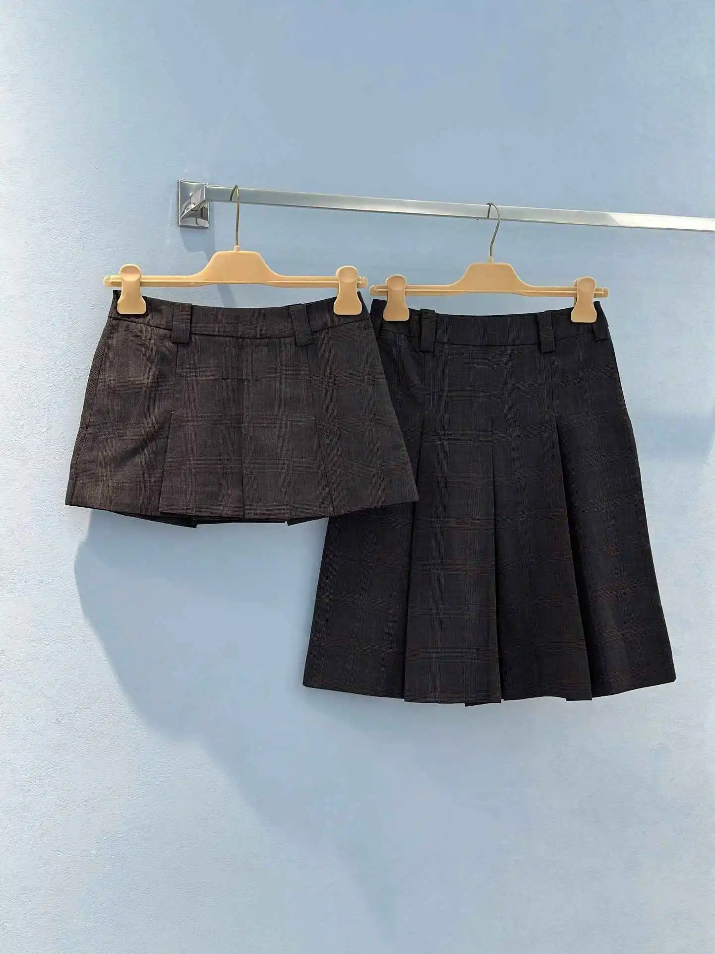 

Girls' High-End Retro British Style Wool Skirt, Ultra Short Skirt, College Style, Letter, Autumn, Winter, 2024