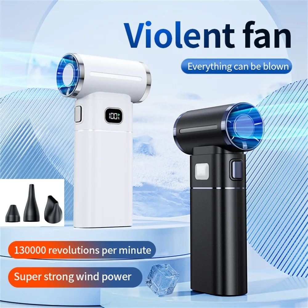 130000   RPM Luftgebläse Mini Turbo Jet Fan Elektrischer Luftstaubsauger mit 3 Düsen Handheld Kanalventilator Auto Computer Reinigungsgebläse Werkzeug