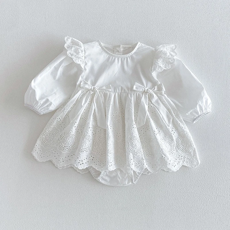 

Новинка 2026 года: Весенний комбинезон для девочек 0-24 месяца, хлопковый, однотонный, с длинным рукавом, для малышей