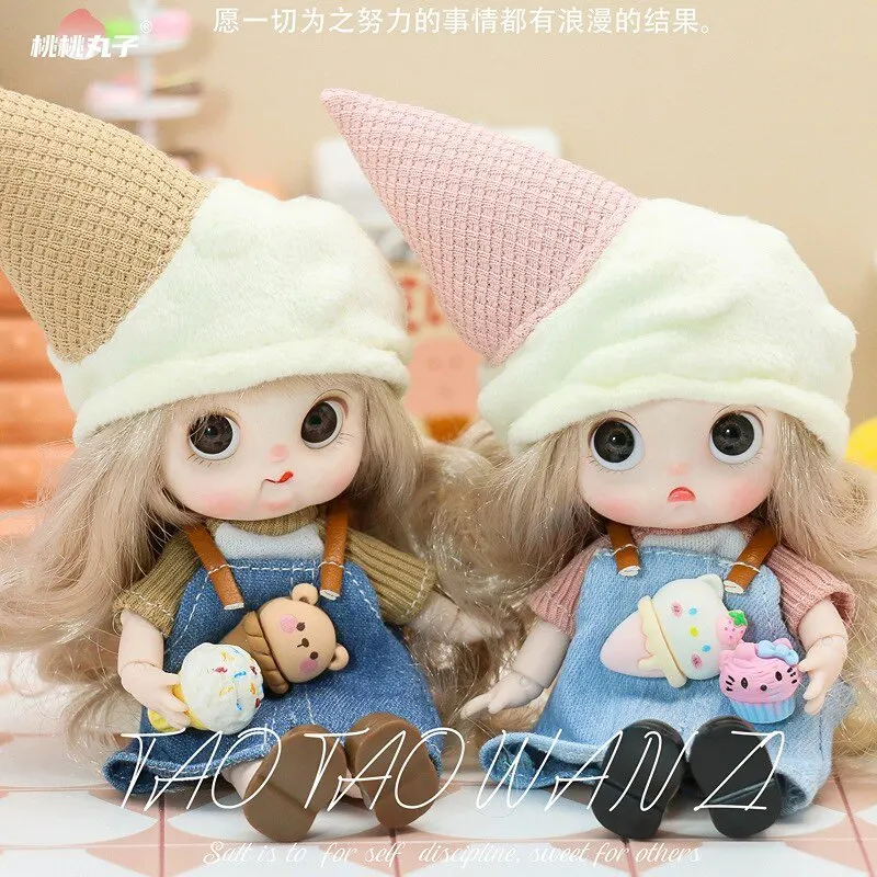 

Кукла OB11 14 см в стиле «Персиковый фризби», шарнирная, BJD, в образе мороженого, милая игрушка для девочек, подарок на день рождения, украшение, новинка, в наличии