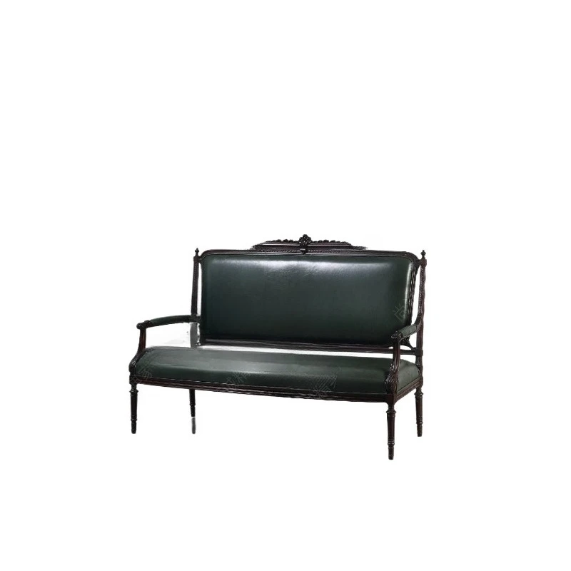 French medieval solid wood carving flower cafe leisure single double sofa chair American villa tiger chair