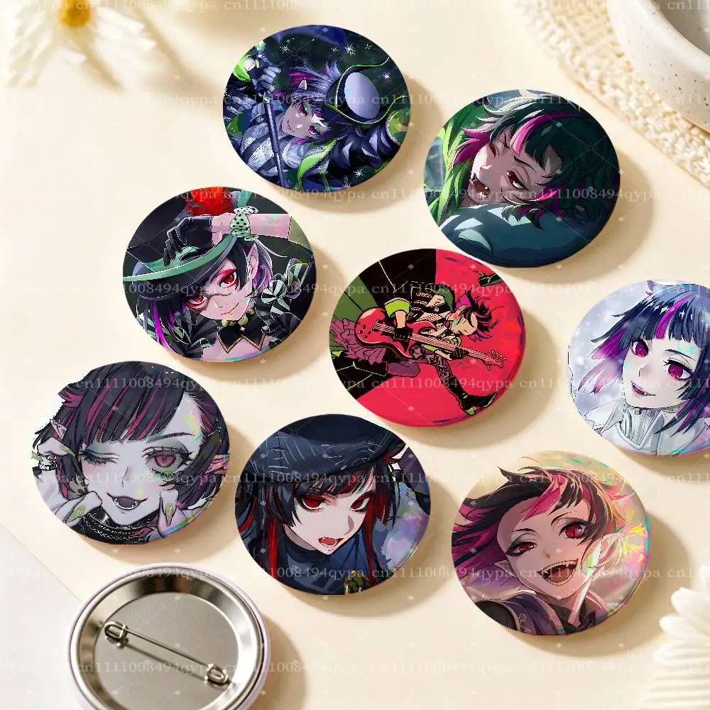 T-Twisted Wonderland lilia Pin Buttons Round Badge for Clothes Bags Hats Pins Accessories Backpacks Tote Bags Decor