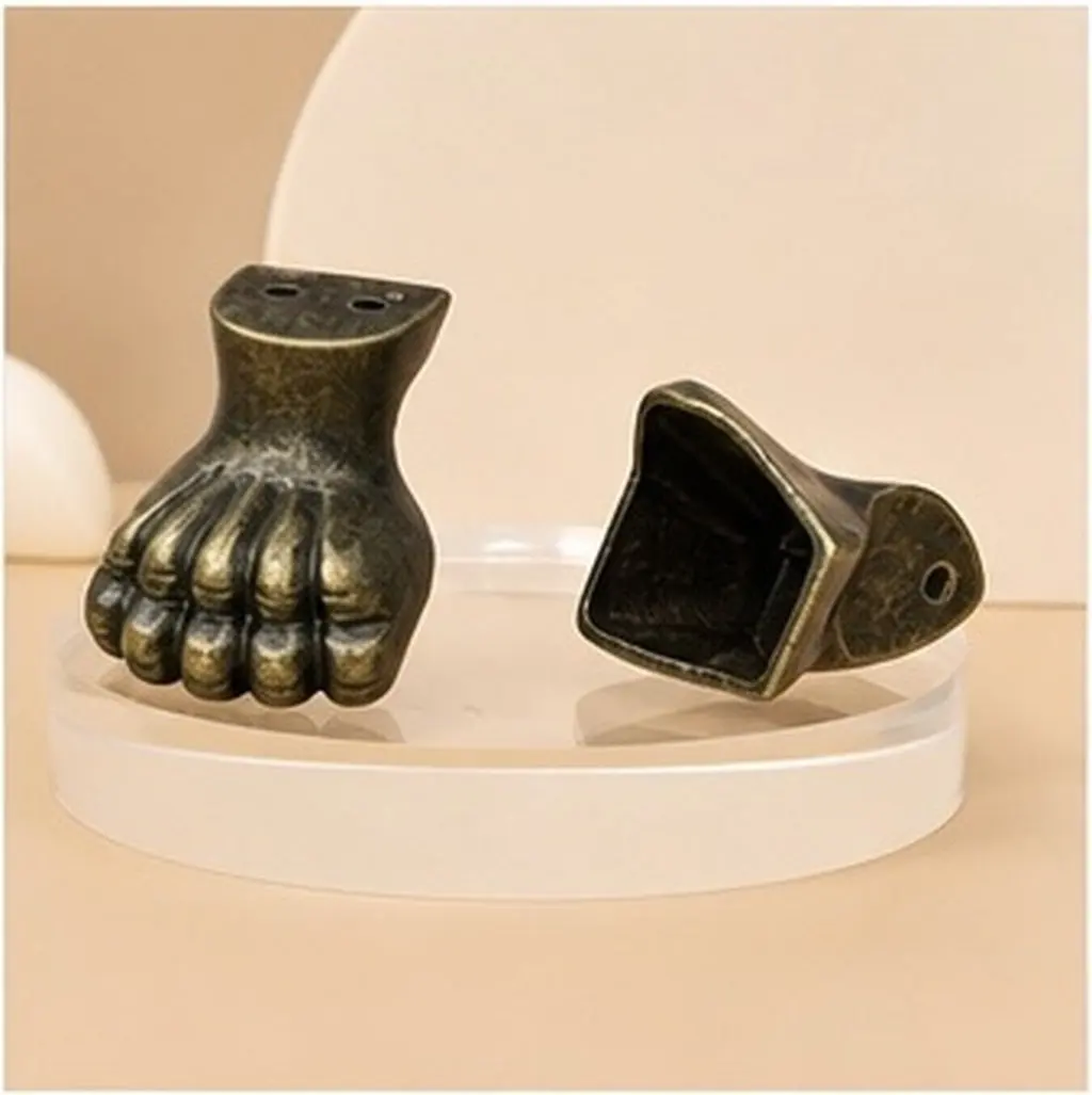 10Pcs Tiger Claw Furniture Support Legs Retro Decorative Corner Protectors for Wooden Box Jewelry Case Protective Feet Vintage