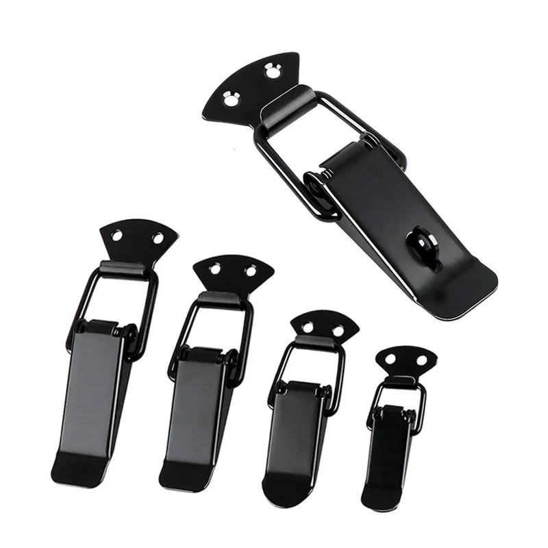 10Pcs Black Stainless Steel Duck-Mouth Buckle Hook Lock Sealing Barrel Spring Latch for Sealed Pails And Storage Containers