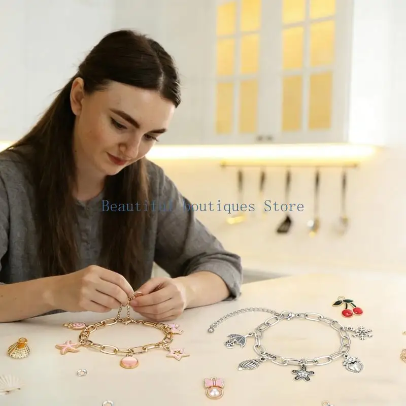 U4LF Pack of 442 Metal Letter Bracelet Crafting Supplies Set Includes Letter Charms
