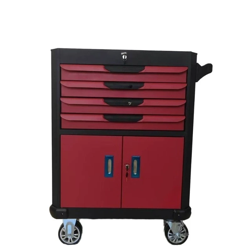 

Heavy Duty 4 Drawer Steel Garage Metal Cart Car Kit Cart with Drawer Wheel for Car Wash Shop